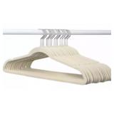 50-pk HD adult velvet hangers-ivory