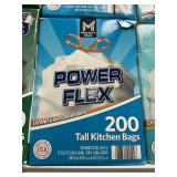 Power Flex tall kitchen trash bags 200 ct