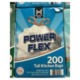 Power Flex tall kitchen trash bags 200 ct