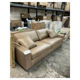 Tan leather sofa