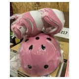 Pink girls helmet-knee& elbow pads set
