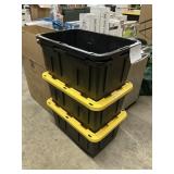 Black & yellow totes w/ 2 lids ONLY