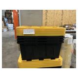 4 ct Black & yellow totes & lids 16Wx26Lin