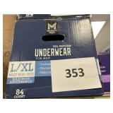Mens underwear L/XL 84 ct