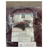 Faux fur comforter set 3pcs F/Q