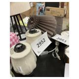 Set of 2 ceramic table lamps & shades set