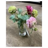 Glass vase - Artifical flower pc15in