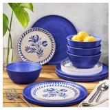 12-pc Melamine bamboo dinnerware set