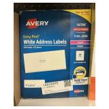 Avery white address labels 125 sheets