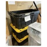 4 Black & yellow totes ONLy 2 lids