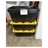 4 ct Black totes & yellow 2 lids ONLY 30x20in