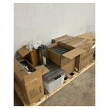 3- Boxes of 4 totes & lids- lantern- sauna-Damaged