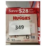 Huggies 92 diapers size 6