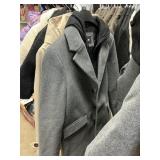 DKNY mens dress coat w/ hood M