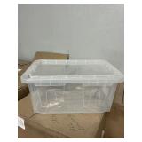 4 ct Clear totes & lids- some maybe damaged