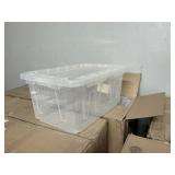 4 ct Clear totes & lids- some maybe damaged