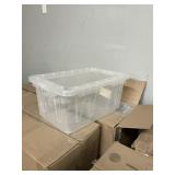 4 ct Clear totes & lids- some maybe damaged