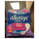 Always liners 240ct