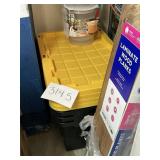 Black & yellow totes &lids 30inx20in