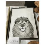 24inx18in Lion wall art