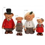 Set of 4 plush bear family