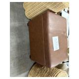 Leather type foot stool w/ storage
