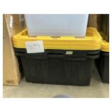 Yellow & black totes & lids 30inx20in 3ct