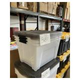 Clear totes w/ gray lids 3 ct 21inx16in
