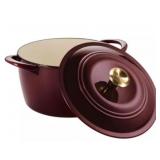 Tramontina 7qt Dutch oven cast iron -cranberry