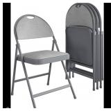 Cosco commercial fabric XL folding chair 4 ct-gray
