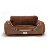 Large brown pet bed