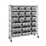 Seville 7-tier 21-bin rack w/ wheels
