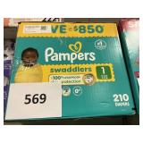 Pampers 210 diapers size 1