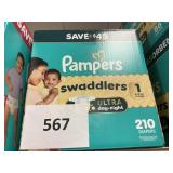 Pampers 210 diapers size 1