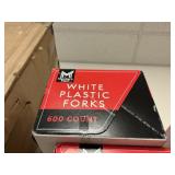 White plastic forks 600 ct