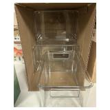 4 ct Clear plastic bins 10x6.5x5in