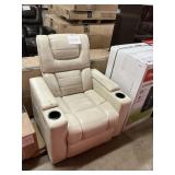 Leather power theater recliner-USED-NO cord-dirty