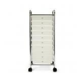 Seville 10- drawer cart- white