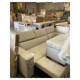 L-shaped sectional sofa& foot stools -dirty