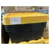 Yellow & black totes & lids 30inx20in 4ct