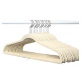 50-pk HD adult velvet hangers -ivory