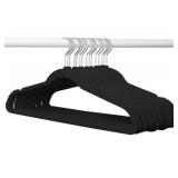 50-pk HD adult velvet hangers -black