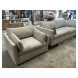 Beige sectional sofa- dirty