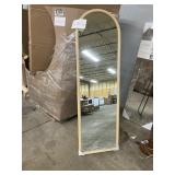Standup full size mirror -wood trim