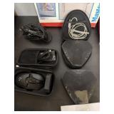 2- Avaya speakers- mouse- headphones lot-USED