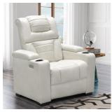 Abbyson Galaxy power theater recliner-ivory