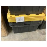 Yellow & black totes & lids 30inx20in 4ct