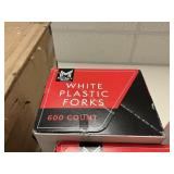 White plastic forks 600 ct