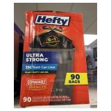 Hefty 33G 90 trash bags