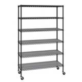 Seville 6- tier HD wire shelving - granite